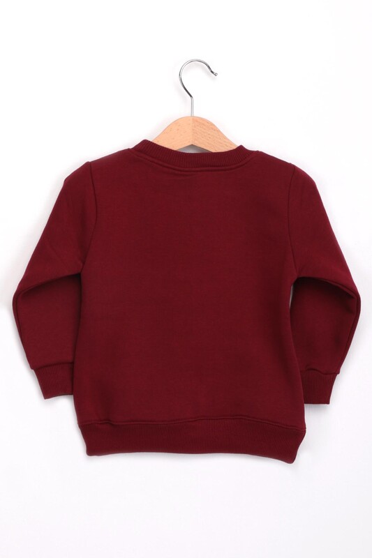 Cepli 3 iplik Erkek Çocuk Sweatshirt | Bordo - Thumbnail