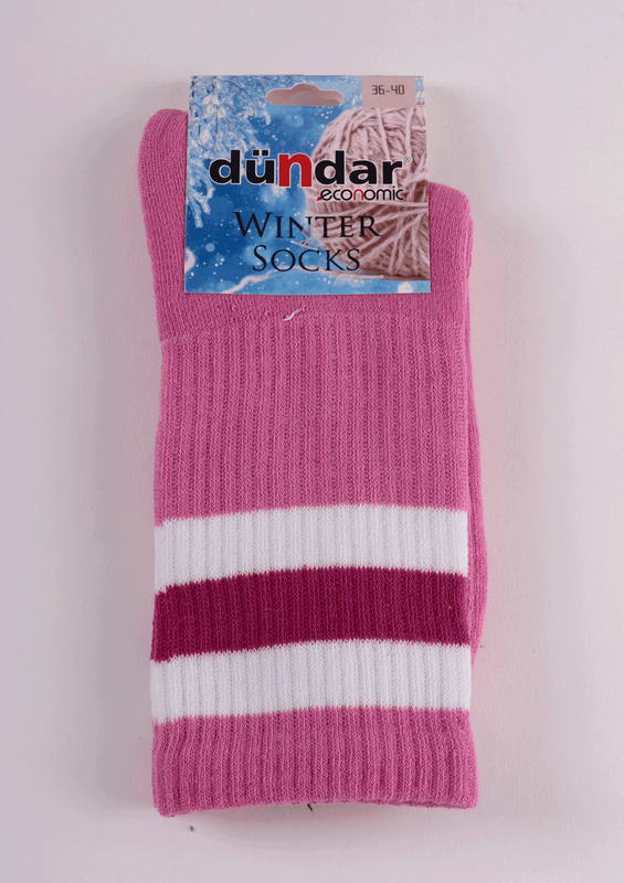 DÜNDAR - Dündar Desenli Havlu Çorap 8504 | Pembe