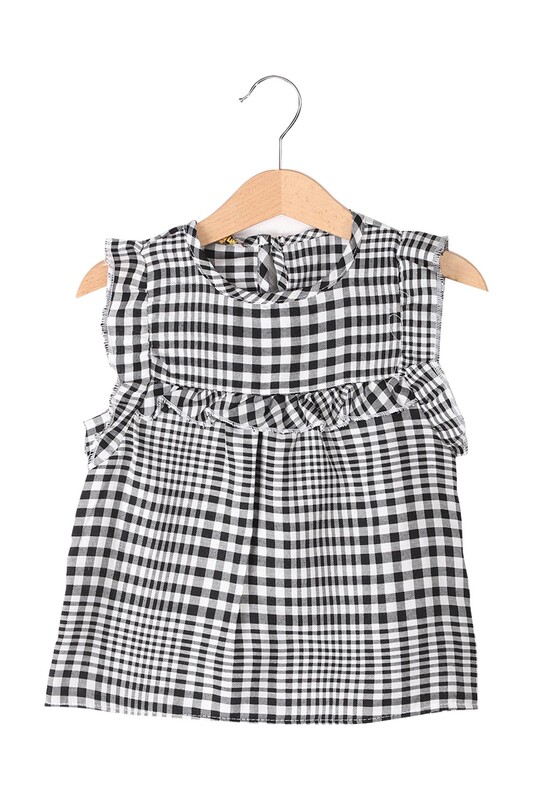 ALG - Çocuk Sıfır Kollu Elbise 1919-1 | Siyah Beyaz