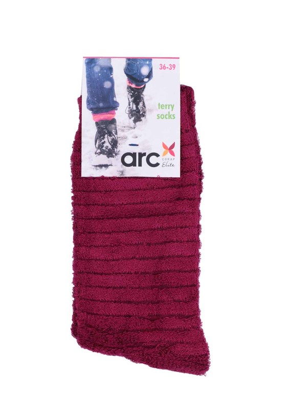 Махровые носки ARC TERS 212 /бордовый - Thumbnail