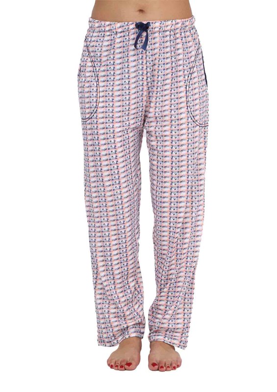 ARCAN - Geniş Paçalı Kurdeleli Desenli Pijama Altı 012 | Lacivert