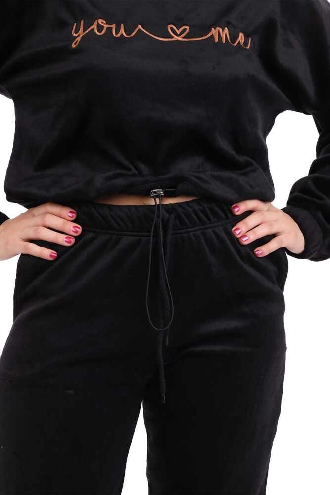 Флисовая пижама с капюшоном Arcan 1410-1/чёрный 