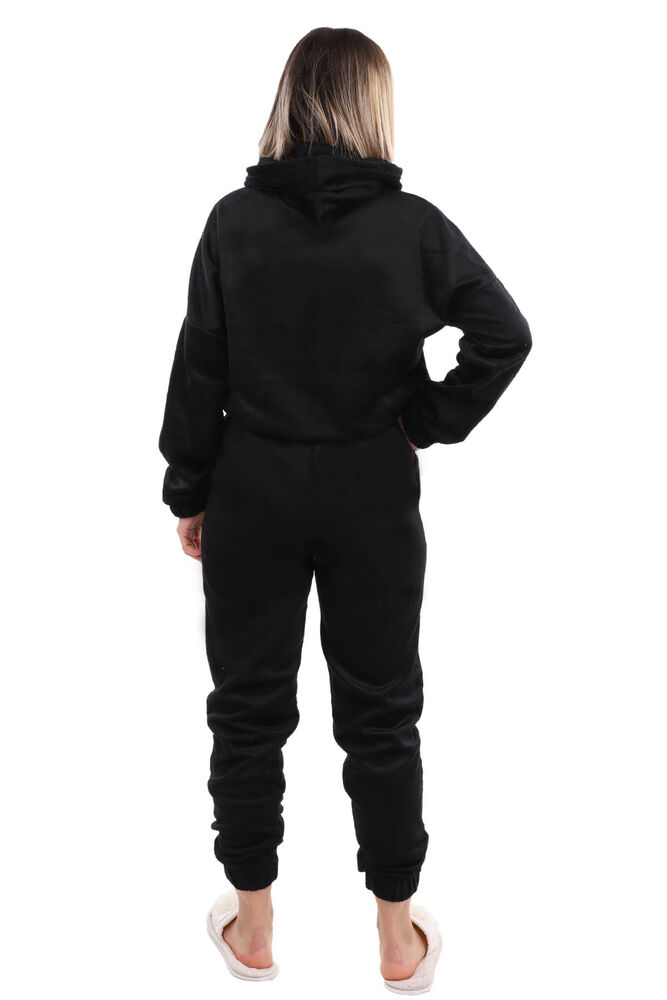 Флисовая пижама с капюшоном Arcan 1410-1/чёрный 
