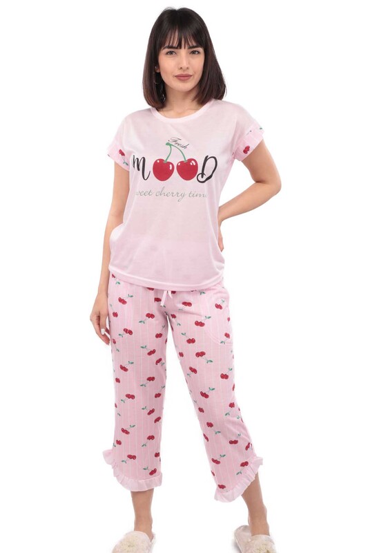 Пижама с принтом цветов /розовый - Thumbnail