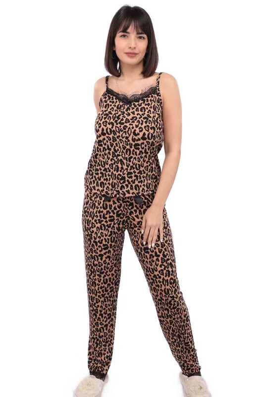 Пижама с леопардовым принтом /чёрный - Thumbnail
