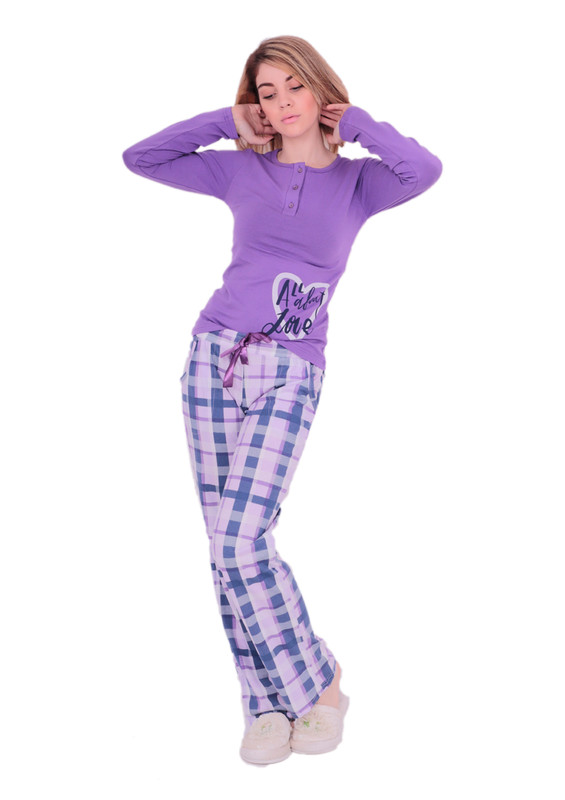 Комплект пижамы AYDOĞAN 4300 /фиолетовый - Thumbnail