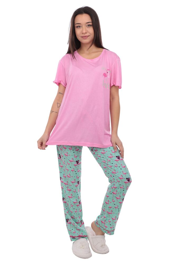 Женский комплект пижамы Aydoğan с короткими рукавами 9003 (ткань поплин) | розовый