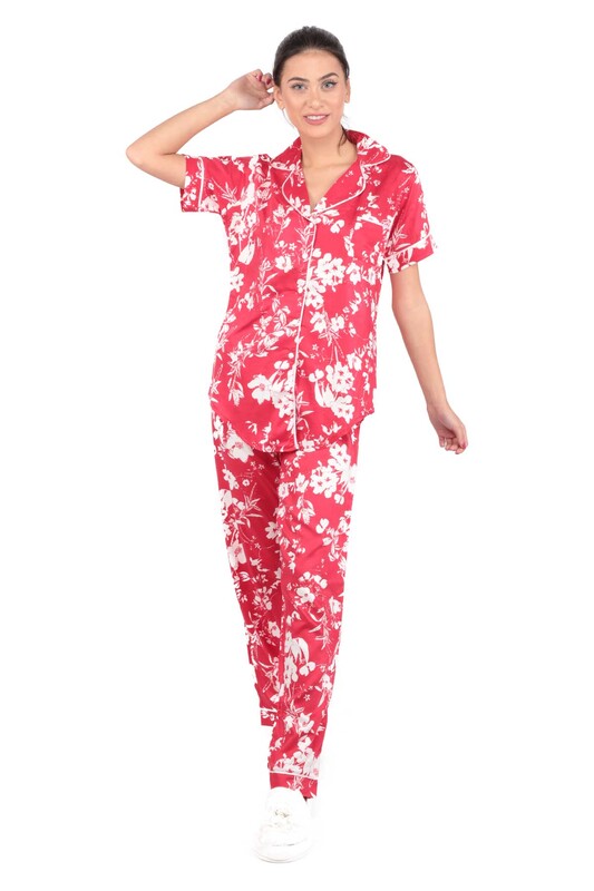 AYDOĞAN - Женский комплект пижамы Aydoğan с короткими рукавами 14037 |красный