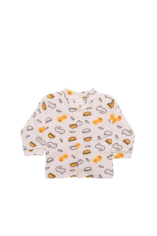 Babysi Bebe - Civciv Baskılı Bebek Pijama Takımı 85 | Ekru