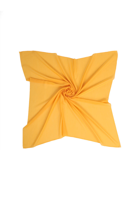 Бесшовный однотонный платок Berivan 100см./450 жёлтый - Thumbnail