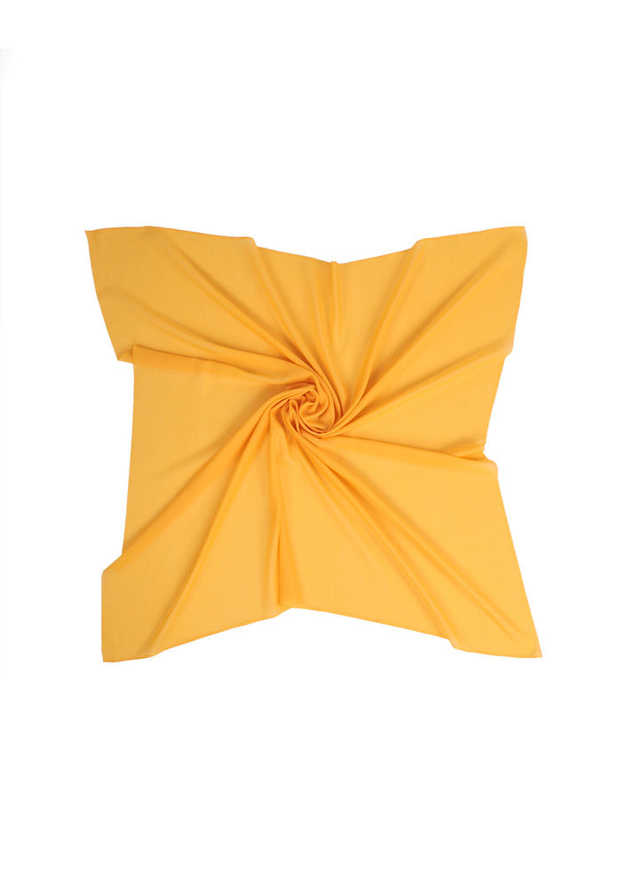 Бесшовный однотонный платок Berivan 100см./450 жёлтый 