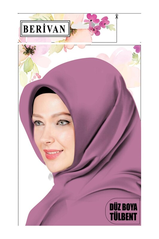 Бесшовный одноцветный платок Berivan 100см/186 розовый - Thumbnail