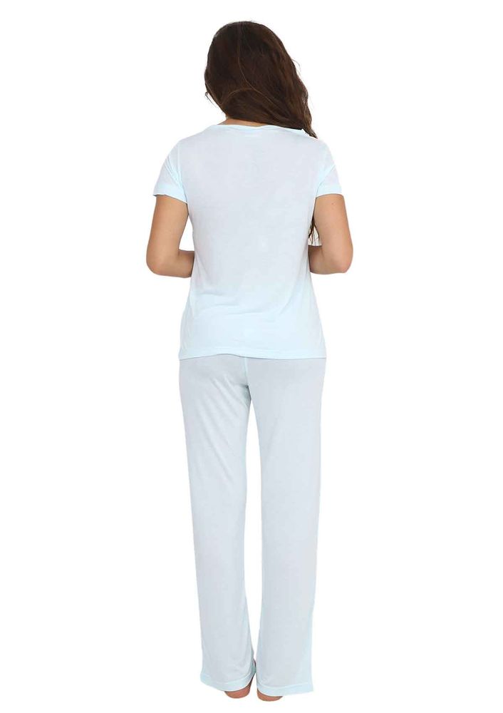 Berrak Güpür Yakalı Düğmeli Kısa Kollu Pijama Takımı 450 | Yeşil