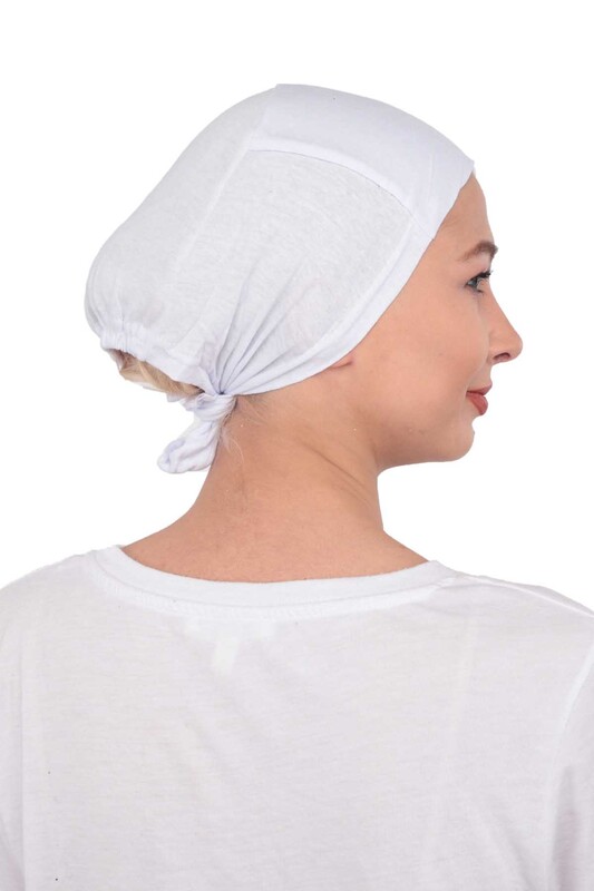 Безшовная шапочка-бони под платок Boneci|белый - Thumbnail