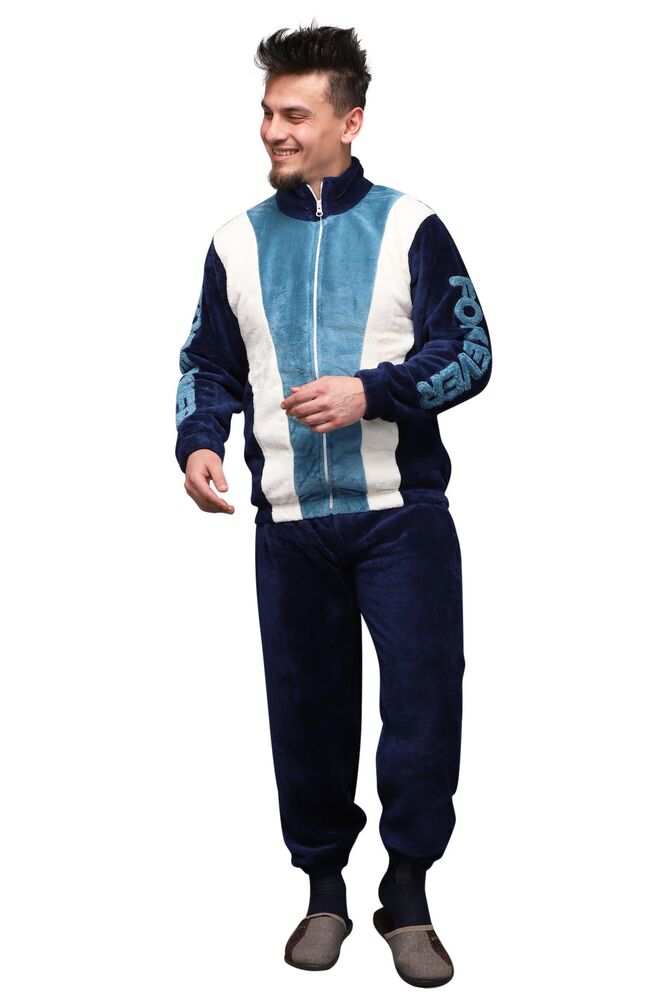 Fermuarlı Polar Erkek Pijama Takımı 14040 | Mavi