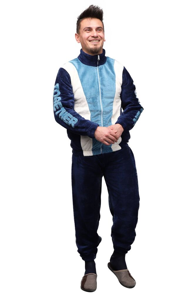 Fermuarlı Polar Erkek Pijama Takımı 14040 | Mavi