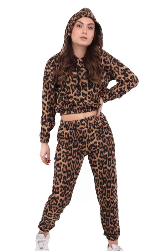 Леопардовый спортивный костюм Calimera /коричневый - Thumbnail