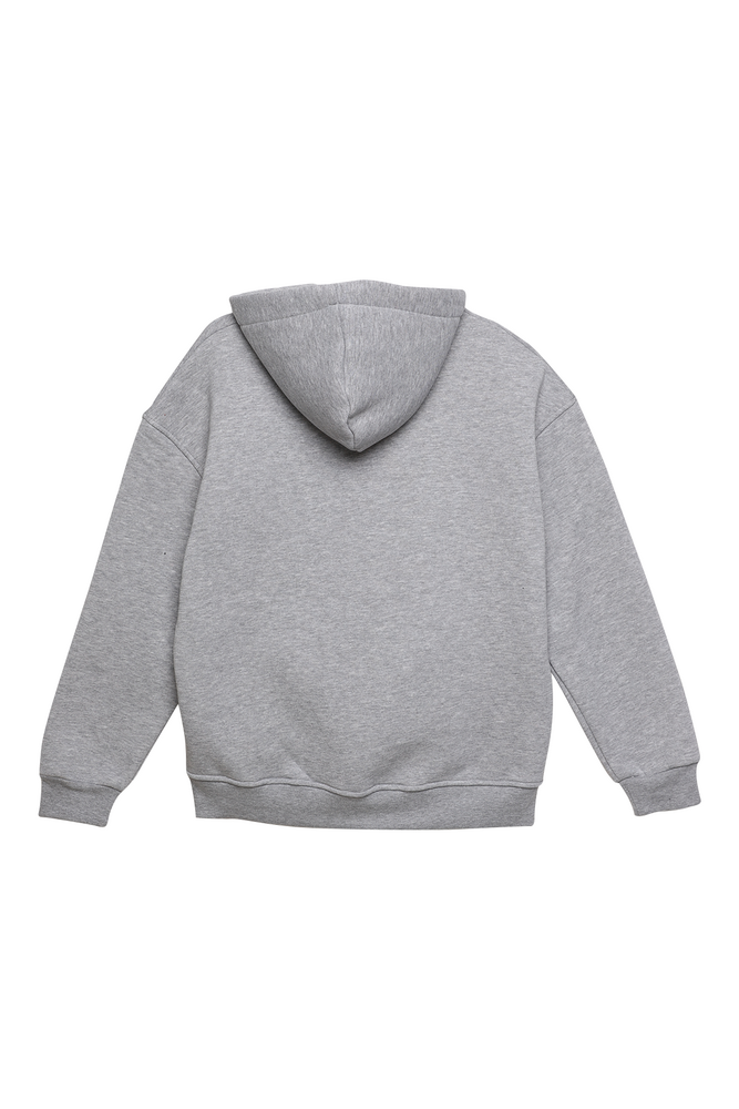 Kapşonlu Fermuarlı Sweatshirt 90209 | Gri