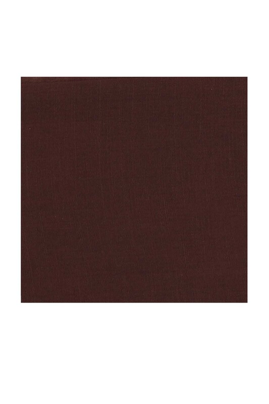 Бесшовный одноцветный платок Cenk 90 см/кофейный - Thumbnail