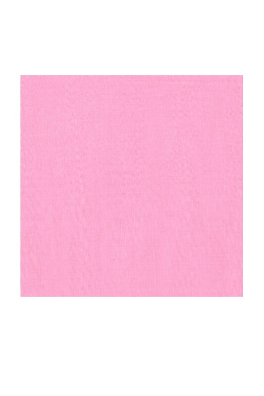 Бесшовный одноцветный платок Cenk 90 см/светло-розовый - Thumbnail
