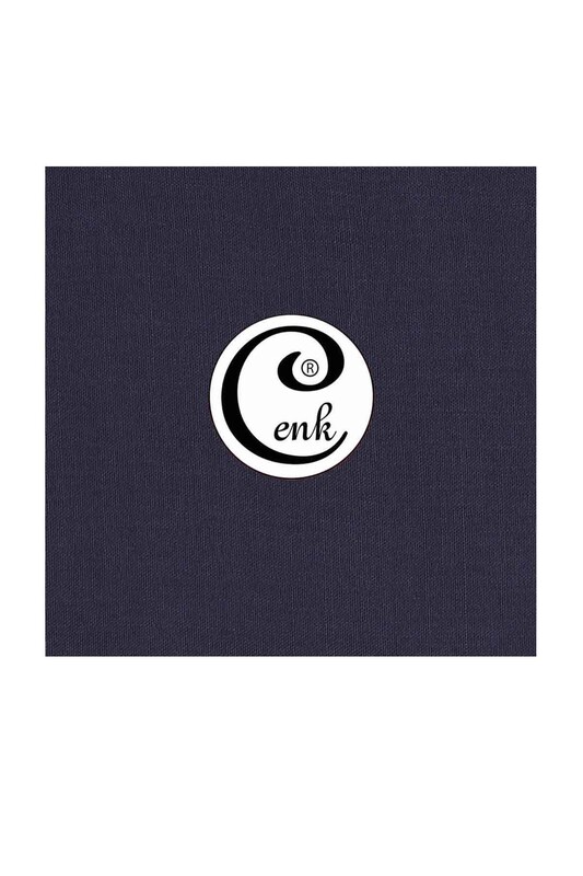Бесшовный одноцветный платок Cenk 100см/455 синий - Thumbnail