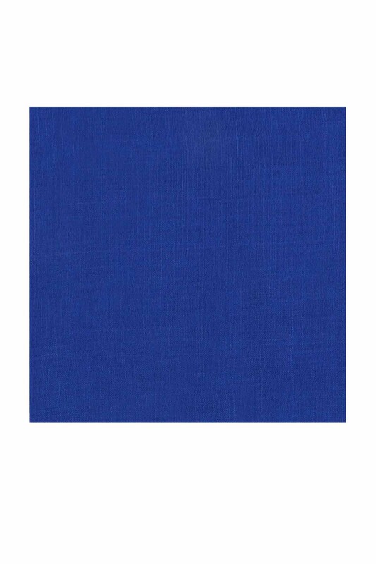 Бесшовный одноцветный платок Cenk 90 см/синий - Thumbnail