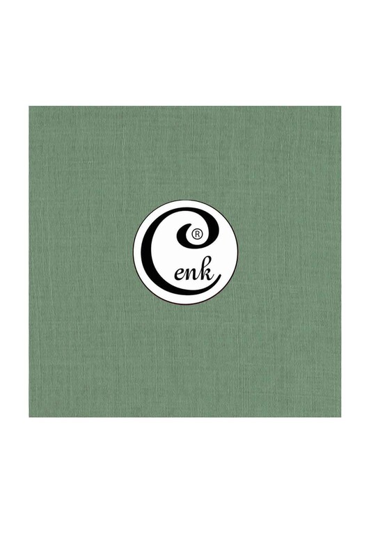 Бесшовный одноцветный платок Cenk 90 см/зелёный - Thumbnail