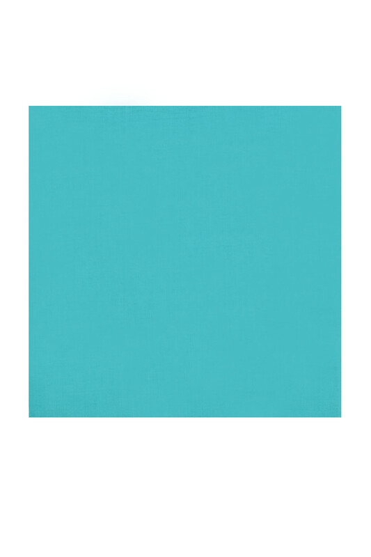 Бесшовный одноцветный платок Cenk 90 см/лазурный - Thumbnail