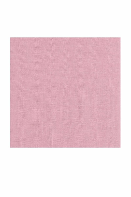 Бесшовный одноцветный платок Cenk 90 см/пудровый - Thumbnail
