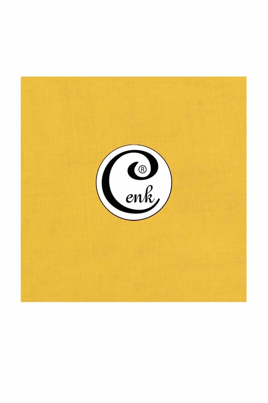 Бесшовный одноцветный платок Cenk 90 см/светло-жёлтый - Thumbnail