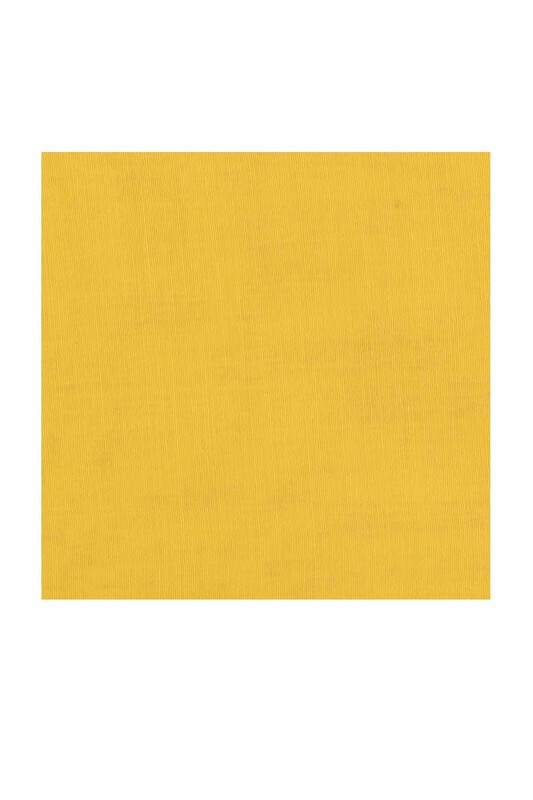Бесшовный одноцветный платок Cenk 90 см/светло-жёлтый - Thumbnail