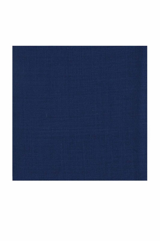 Бесшовный одноцветный платок Cenk 90 см/тёмно-голубой - Thumbnail