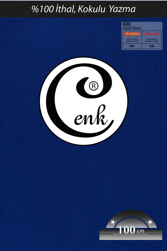 CENK - Бесшовный одноцветный платок Cenk 100см/430 синий-cакс 