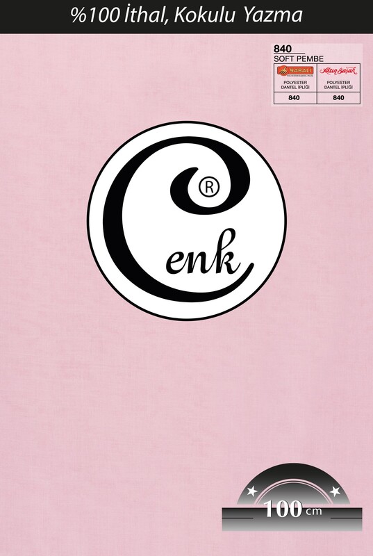 CENK - Бесшовный одноцветный платок Cenk 100см/840 пастельный-розовый 