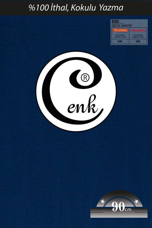 CENK - Бесшовный одноцветный платок Cenk 90 см/тёмно-голубой 