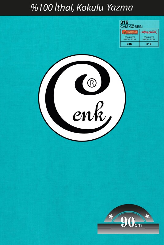CENK - Бесшовный одноцветный платок Cenk 90 см/лазурный