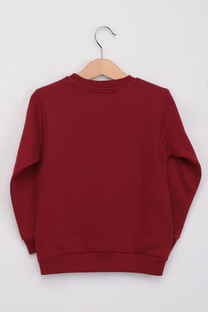 Never Gıve Up Yazılı Erkek Çocuk Sweatshirt | Bordo