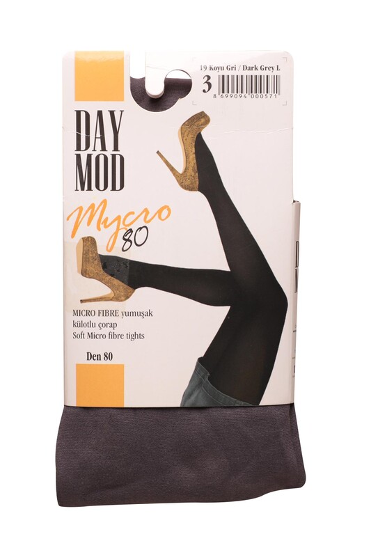DAYMOD - DayMod Micro Fibre Kadın Külotlu Çorap 80 Den | Koyu Gri