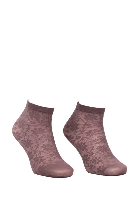 DESİMO - Desimo Çiçekli Vizon Soket Çorap 342 | Vizon