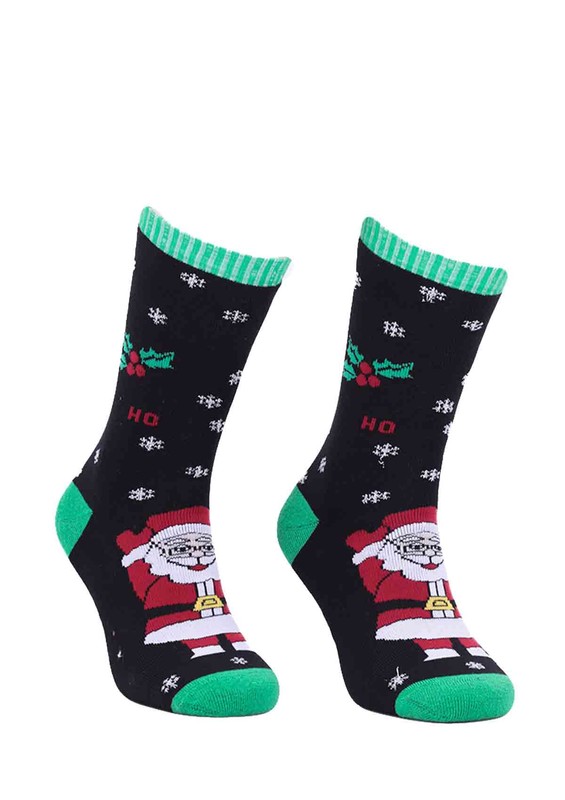 Махровые носки DÜNDAR со снежинками 504/чёрный - Thumbnail