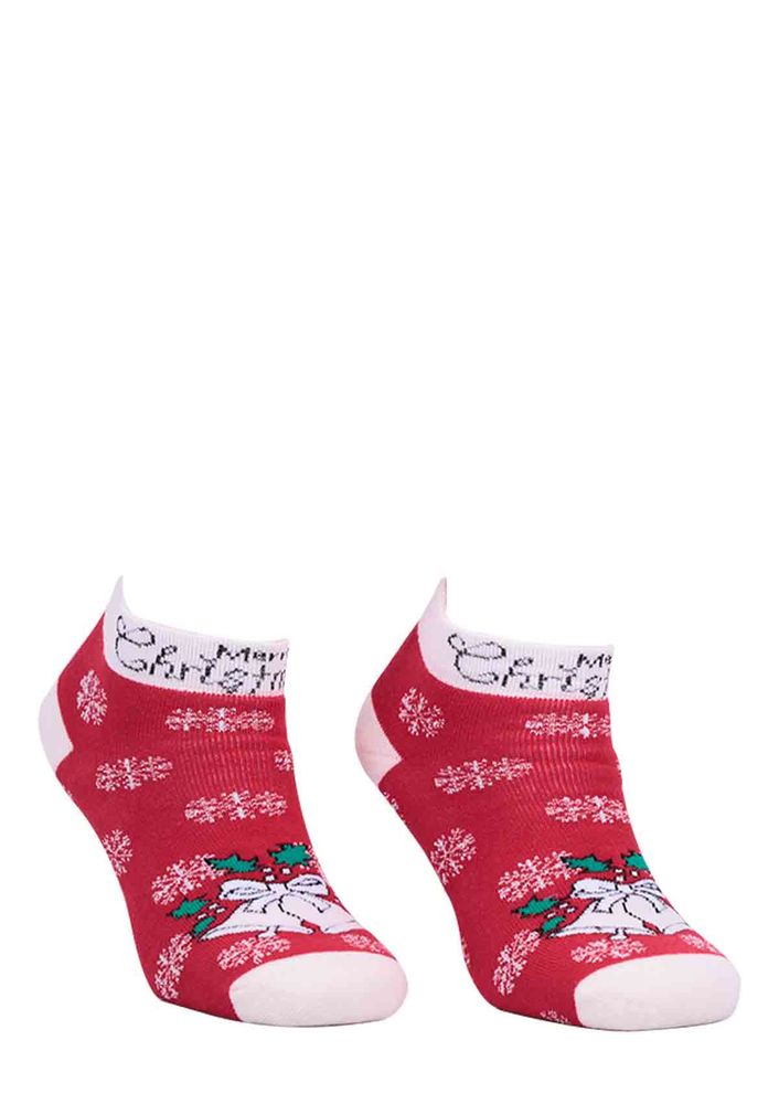 Махровые носки DÜNDAR со снежинкам 009 /красный 