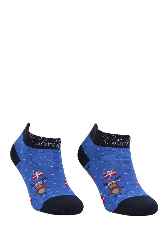 Махровые носки DÜNDAR с оленями 009 /голубой - Thumbnail