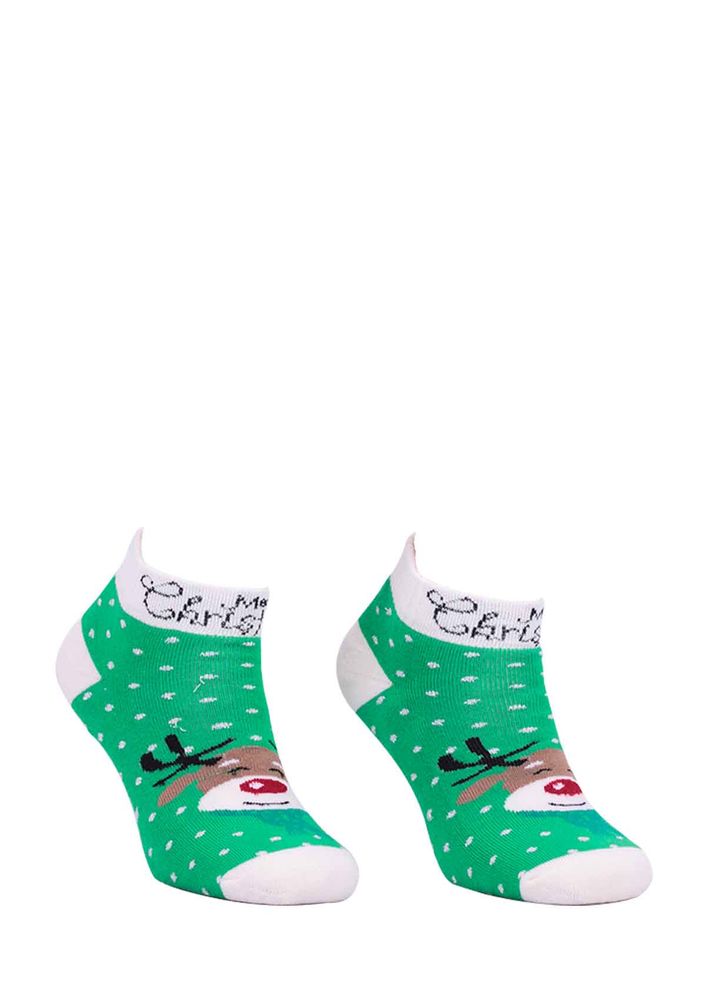 Махровые носки DÜNDAR с оленями 009 /зелёный 