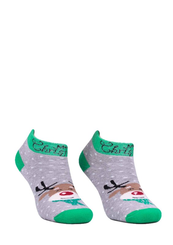Махровые носки DÜNDAR с оленями 009 / серый - Thumbnail