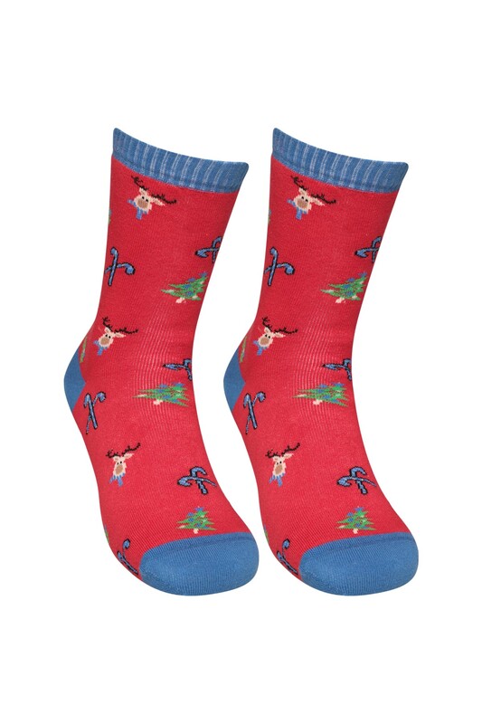 DÜNDAR - Dündar Kadın Yılbaşı Çorabı 8504 | kırmızı mavi