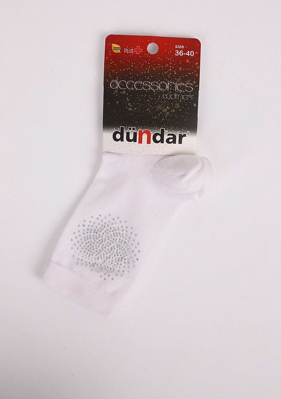 Носки Dündar со стразами 016/белый - Thumbnail