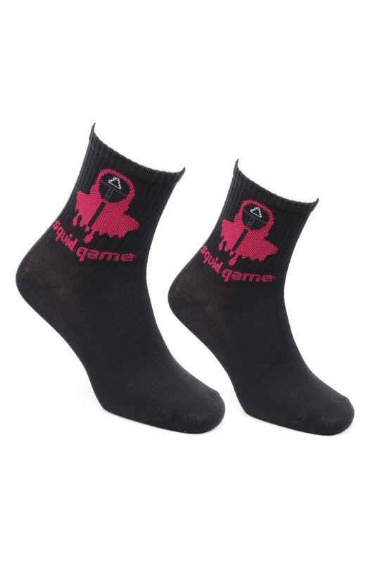 Esinti - Squid Game Renkli Kadın Soket Çorap | Siyah
