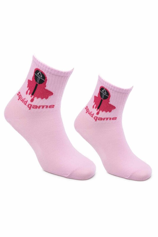 Esinti - Squid Game Renkli Kadın Soket Çorap | Pembe