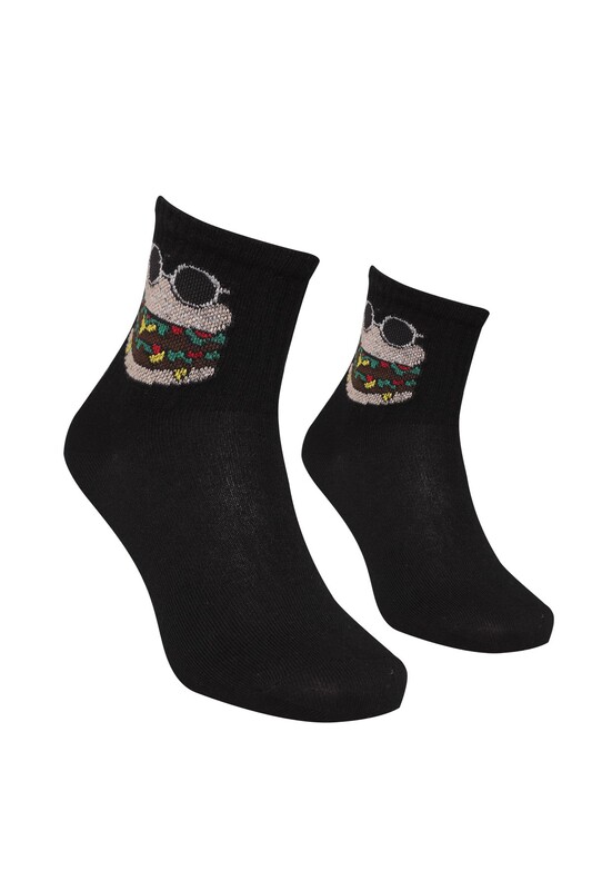 Esinti - Baskılı Kadın Soket Çorap 1906 | Siyah