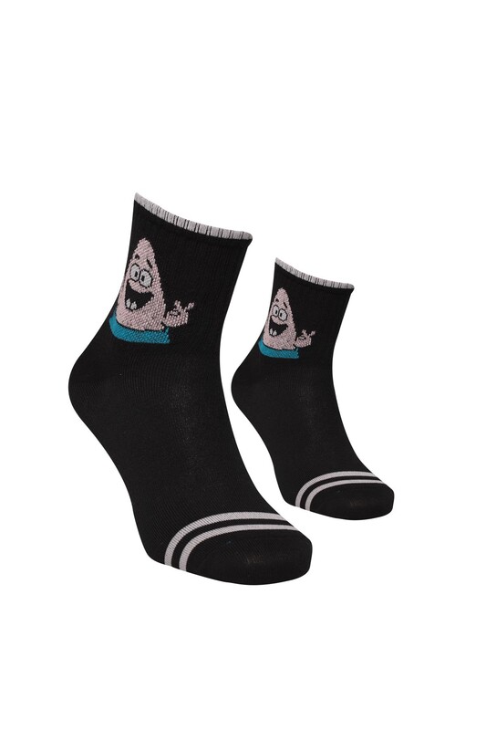 Esinti - Baskılı Kadın Soket Çorap 1907 | Siyah